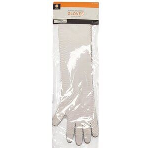 Fishnet Fingerless Gloves White Stretch Mid Arm Long Costume Accessory Halloween